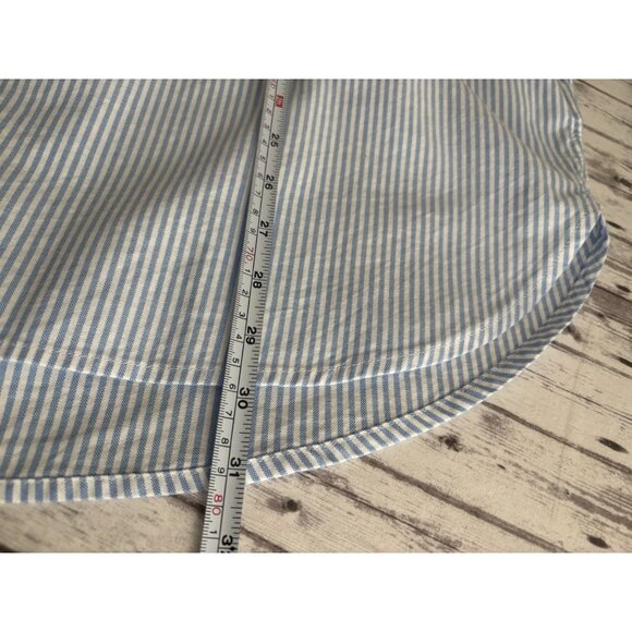 NWT GAP White Blue Striped  Cotton Poplin Oversized Button-Up Big Shirt Large - Picture 10 of 11